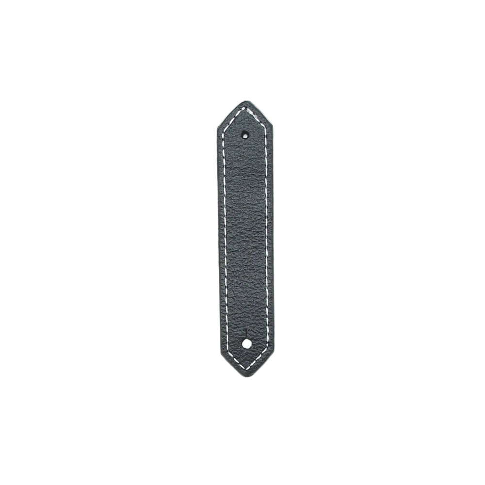 Black leather strap on a white background