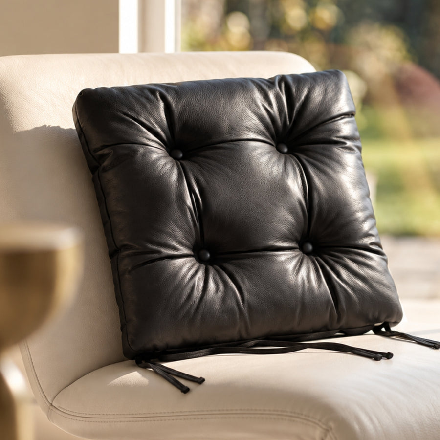 Premium Handmade Genuine Leather Tufted Chair Cushion