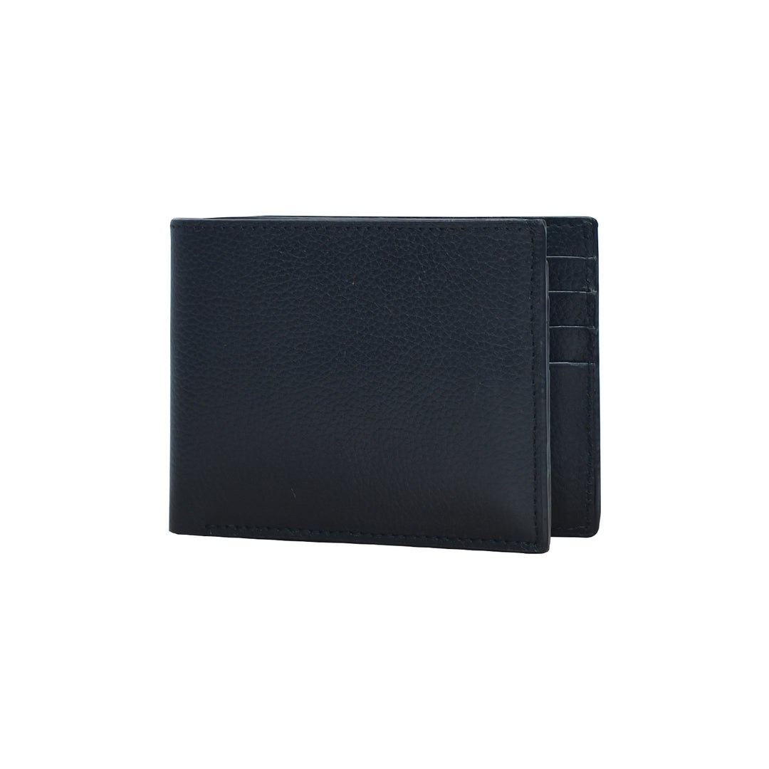 Black leather wallet on a white background