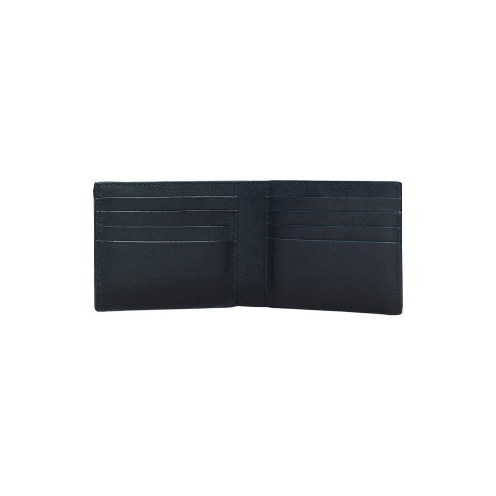 Black leather wallet on a white background