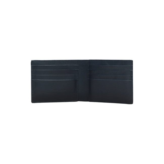 Black Handmade Genuine Leather Bifold Wallet for Men
