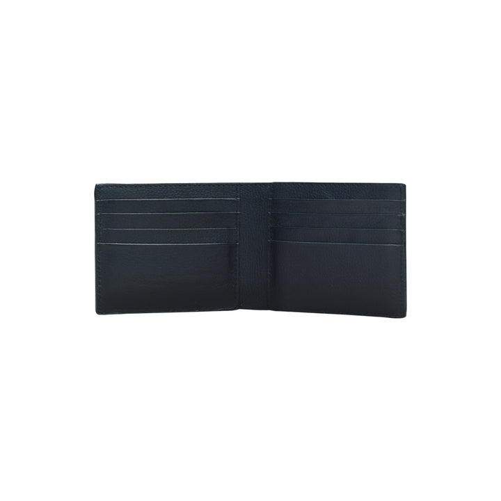 Black leather wallet on a white background