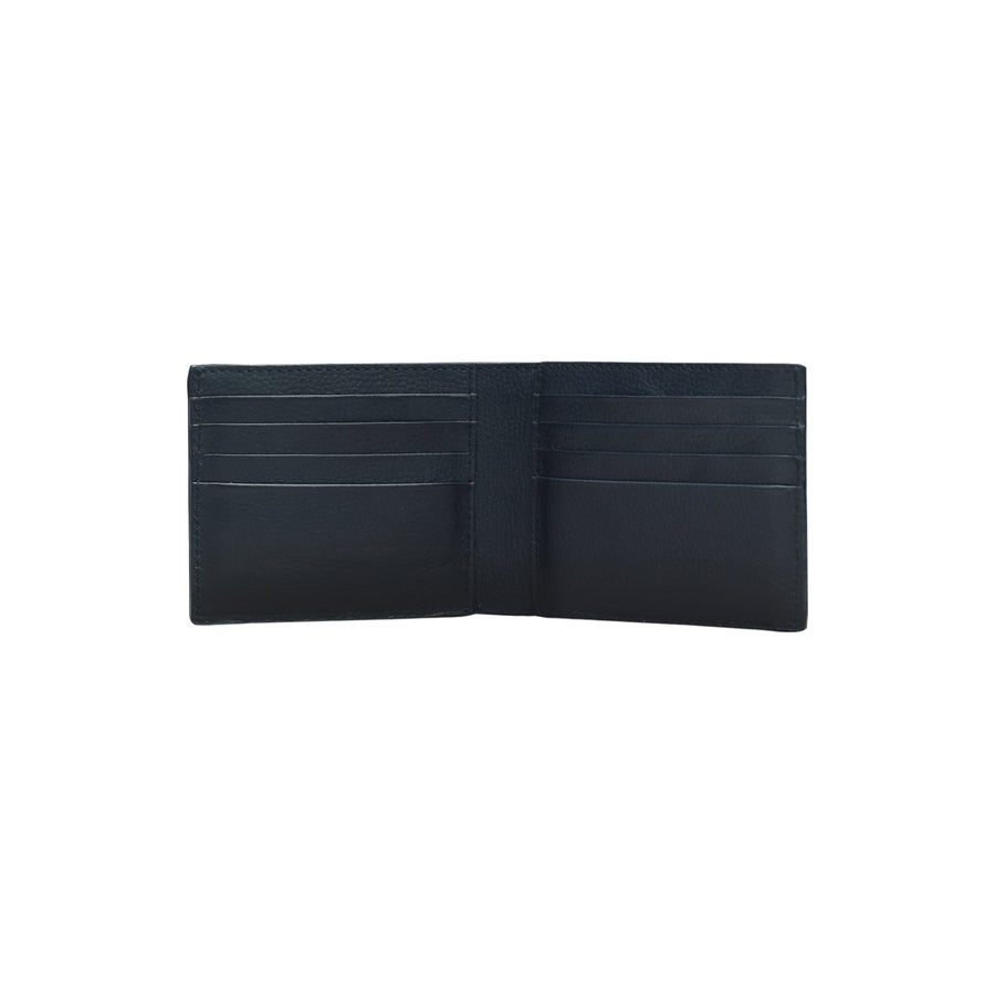 Black Handmade Genuine Leather Bifold Wallet for Men