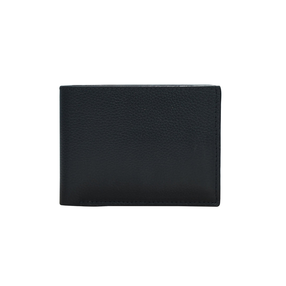 Black leather wallet on a white background