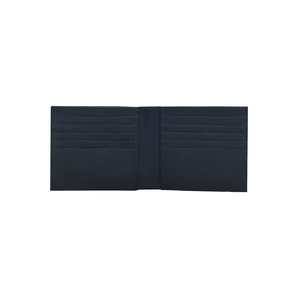 Brown leather wallet with crocodile pattern on a white background