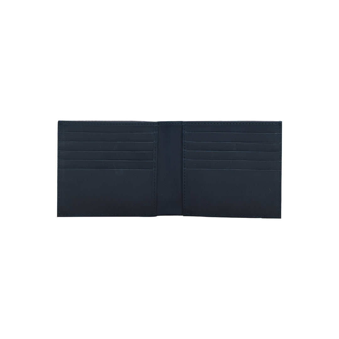 Brown leather wallet with crocodile pattern on a white background