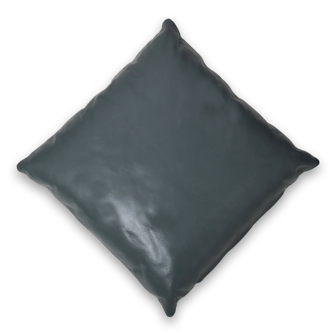 Black leather pillow on a white background

