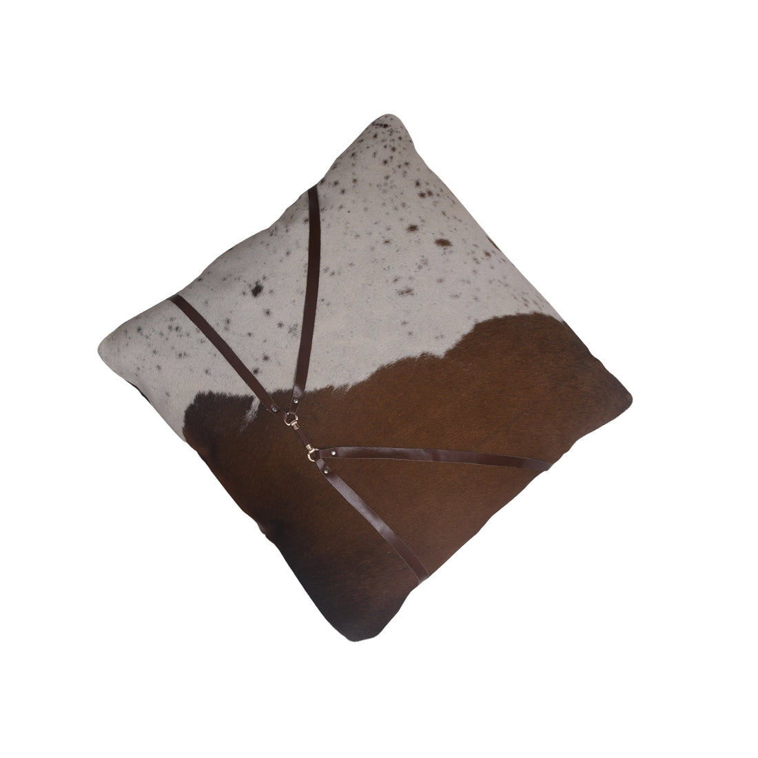 Premium Cowhide Leather Cushion – Handmade Decorative Pillow