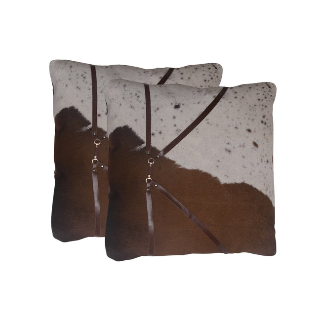 Premium Cowhide Leather Cushion – Handmade Decorative Pillow