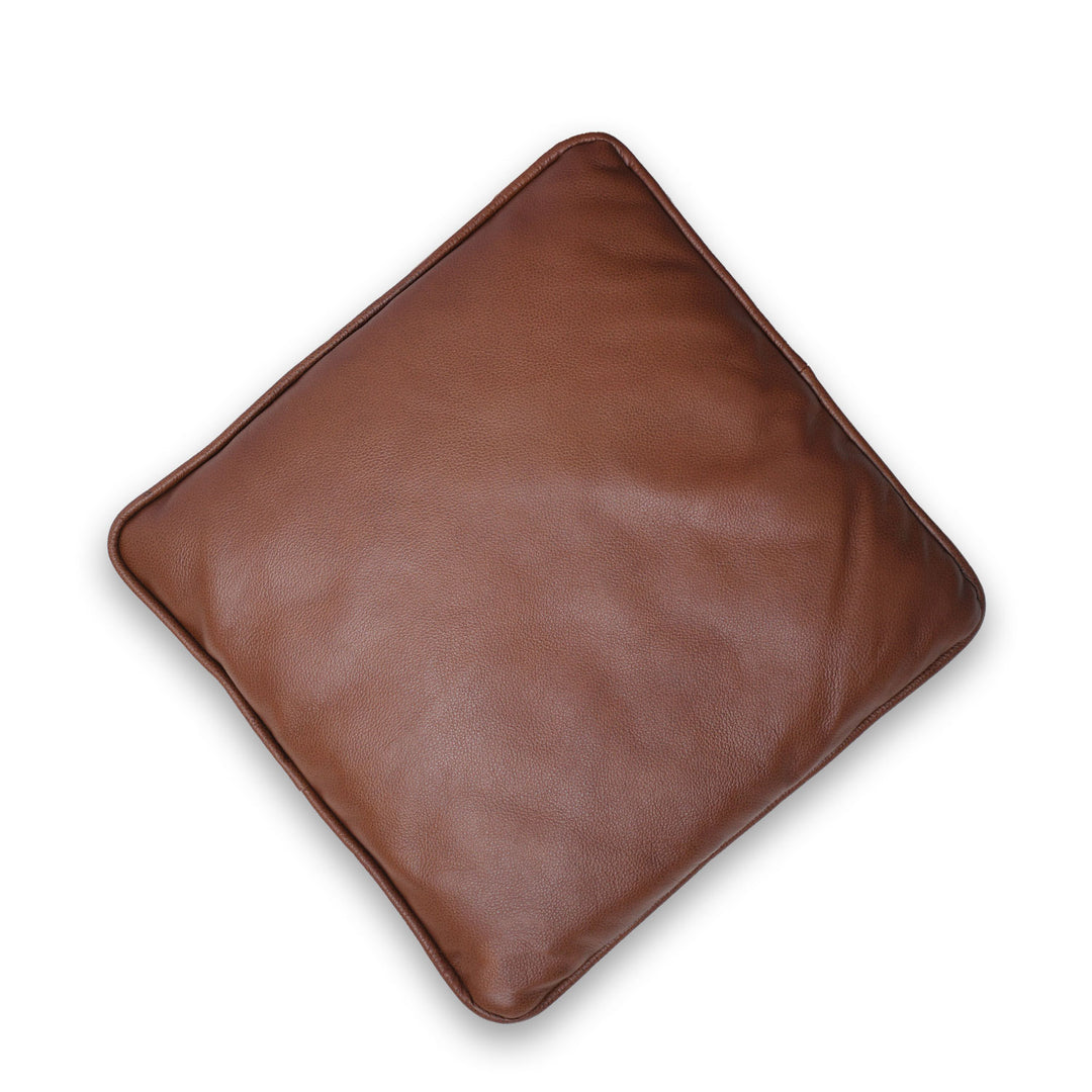 Brown leather pillow on a white background

