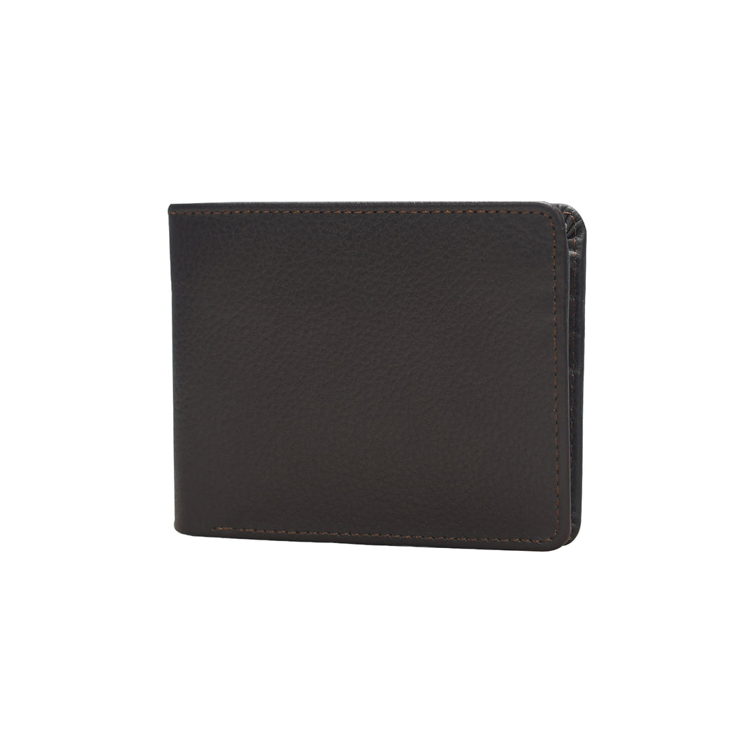 Black leather wallet on a white background