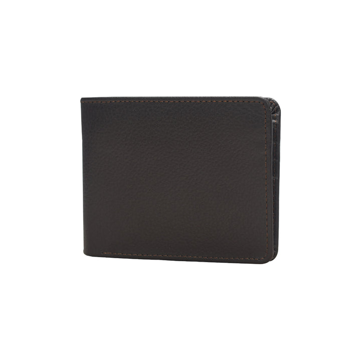 Black leather wallet on a white background