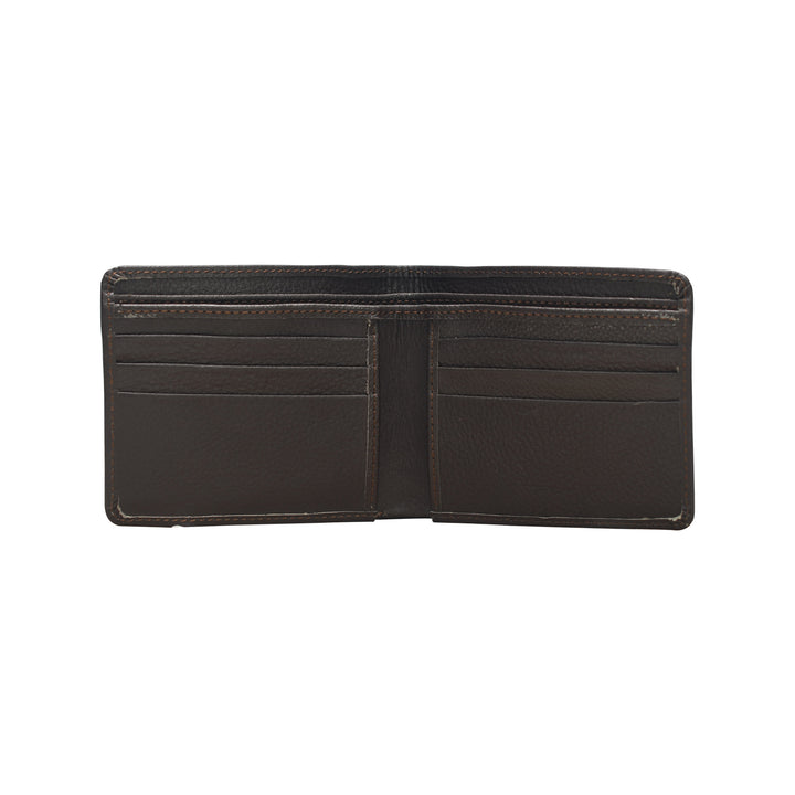 Brown leather wallet on a white background