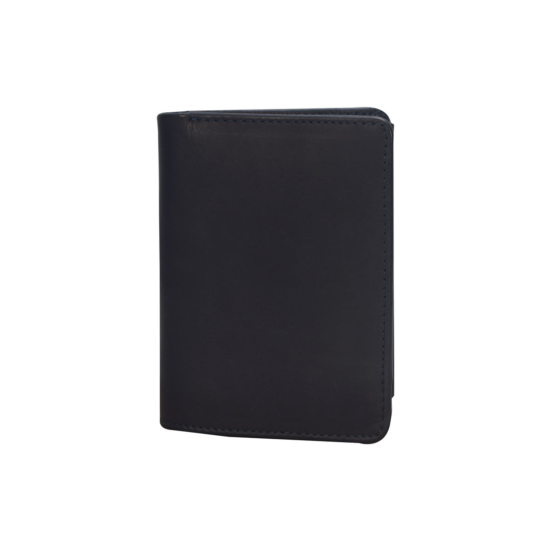 Black leather wallet on a white background