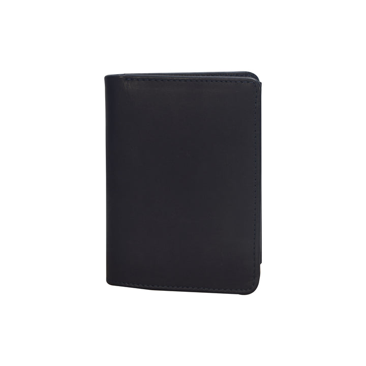 Black leather wallet on a white background