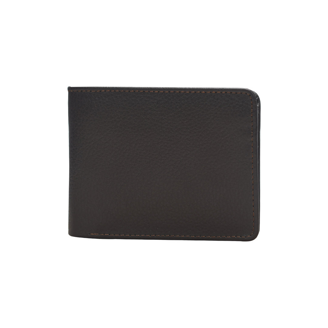 Black leather wallet on a white background