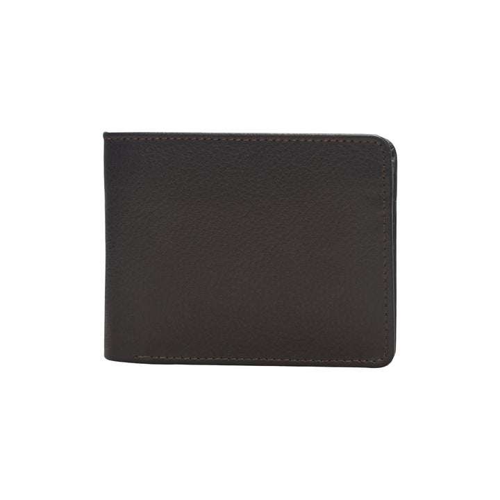 Black leather wallet on a white background