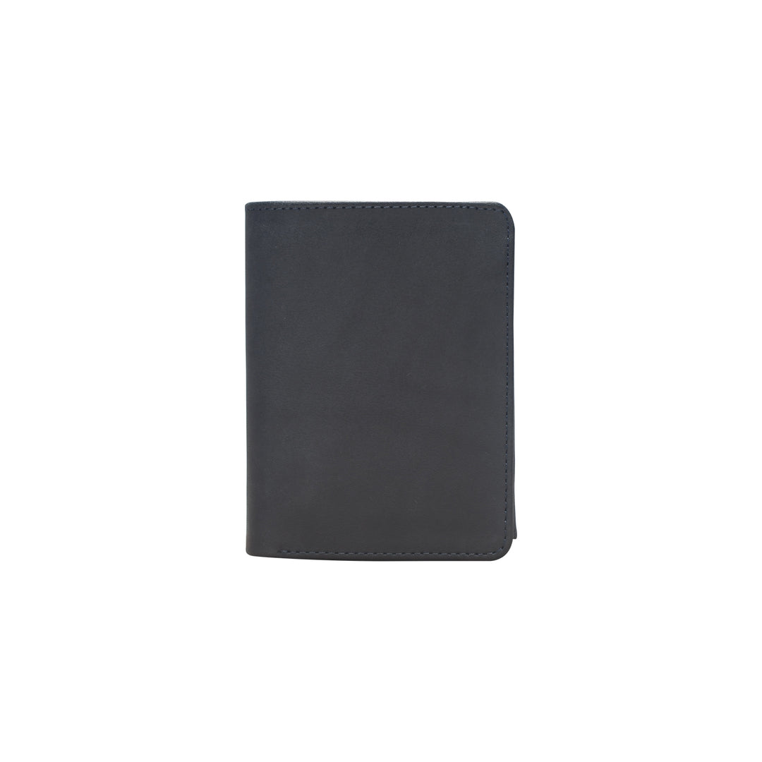 Black leather wallet on a white background