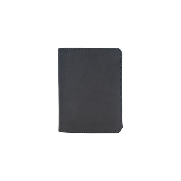 Black leather wallet on a white background