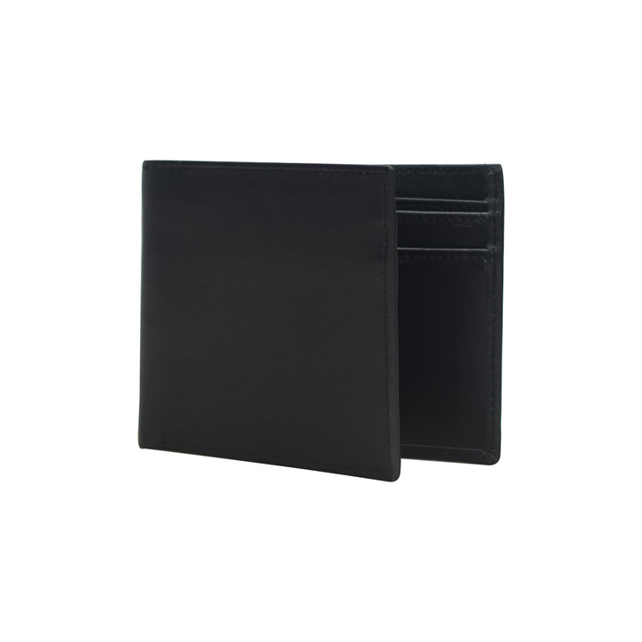 Black leather wallet on a white background