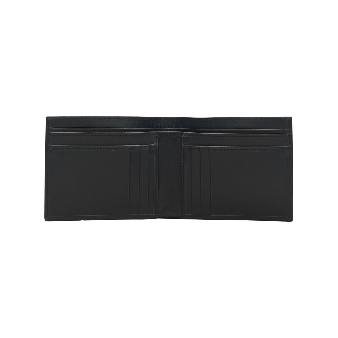 Black leather wallet on a white background