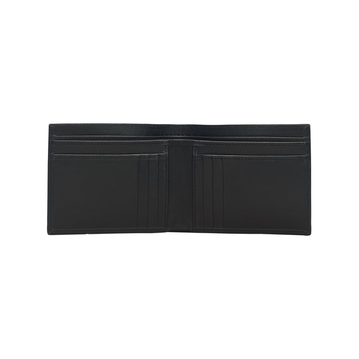Black leather wallet on a white background