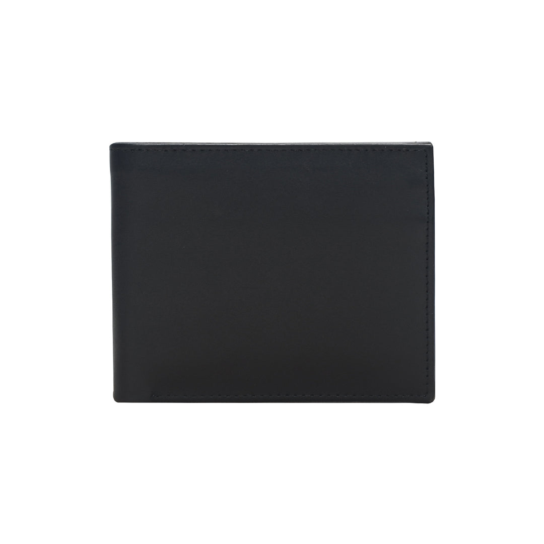 Black leather wallet on a white background