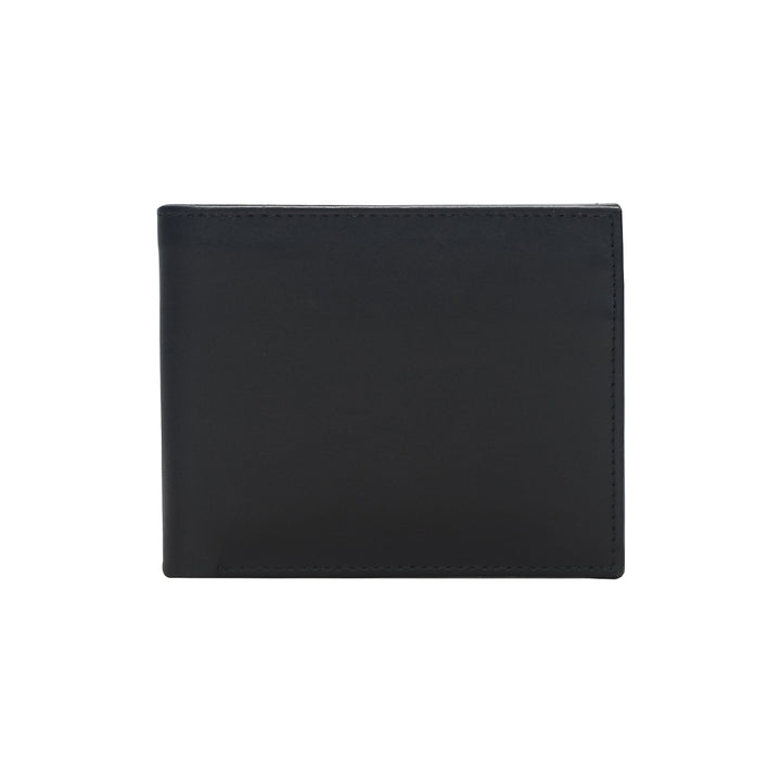 Black leather wallet on a white background
