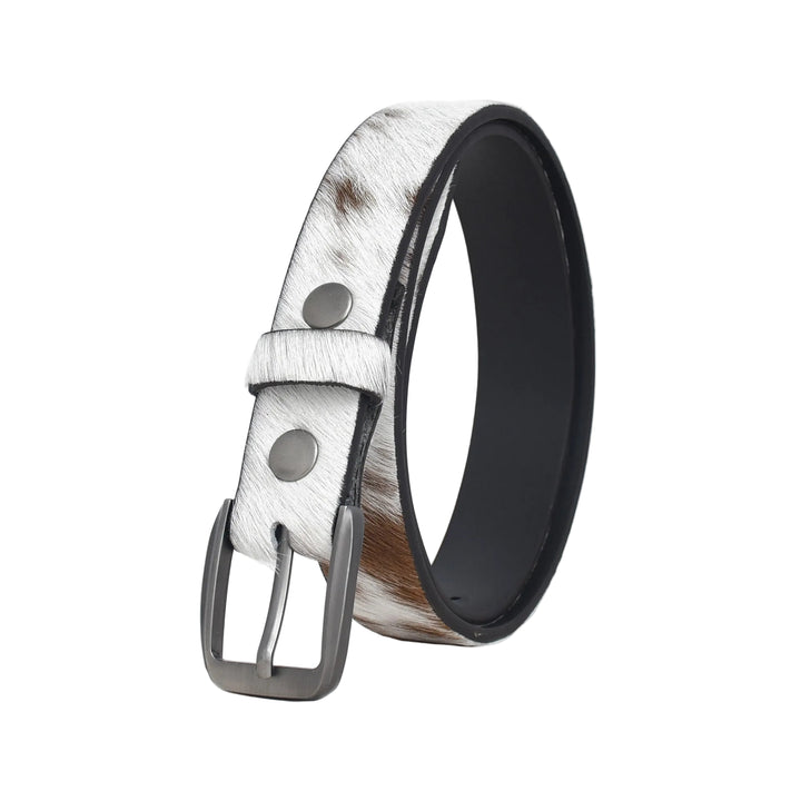 Belt with white and brown pattern on a white background