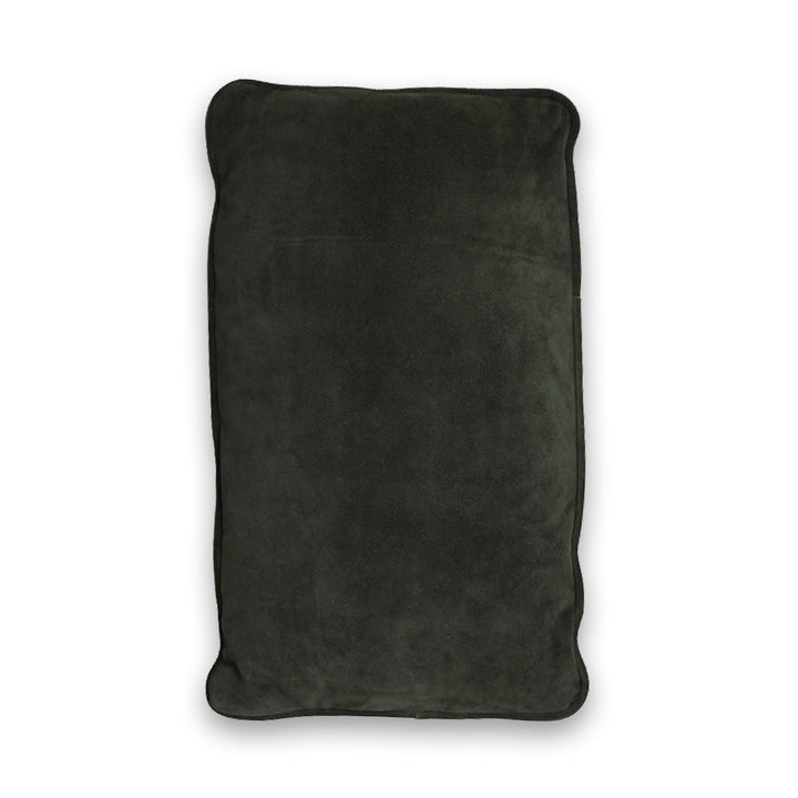 Dark gray pillow on a white background