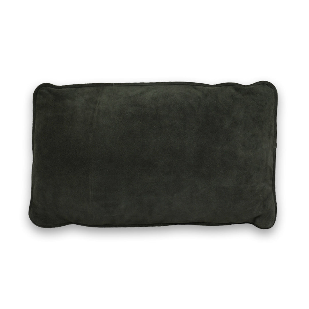 Dark gray pillow on a white background