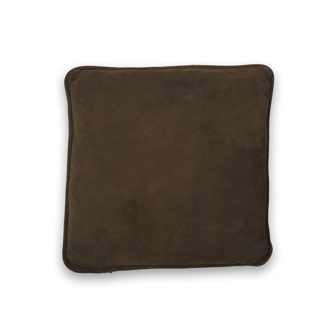 Brown square pillow on a white background