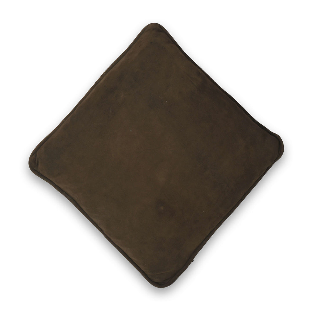 Brown square pillow on a white background