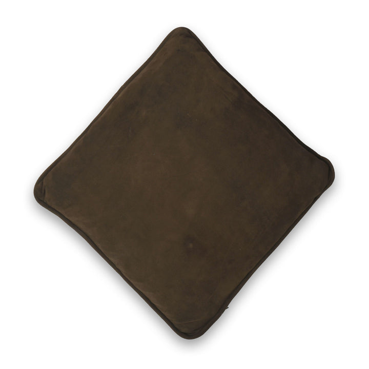 Brown square pillow on a white background