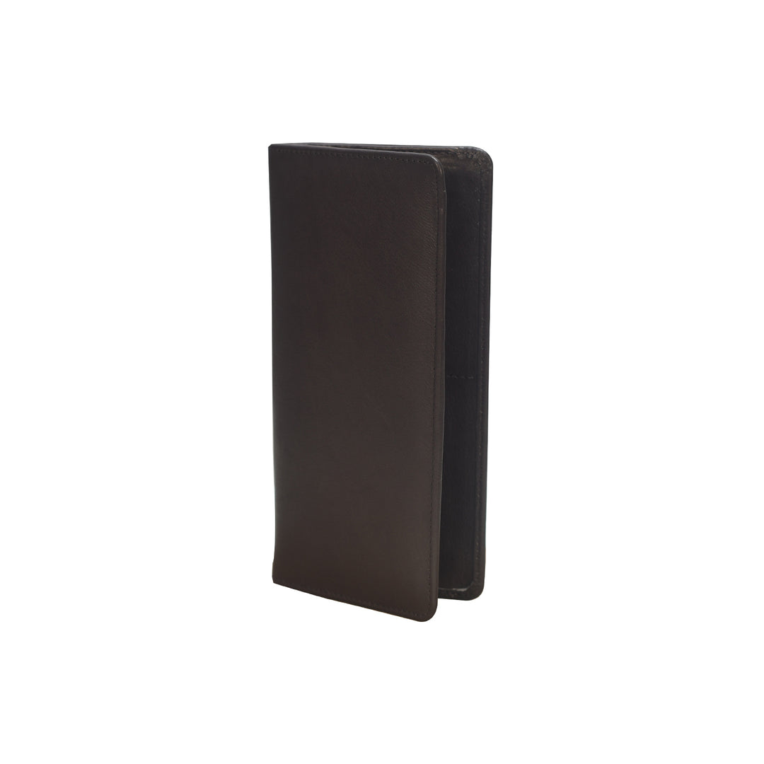Black leather wallet on a white background