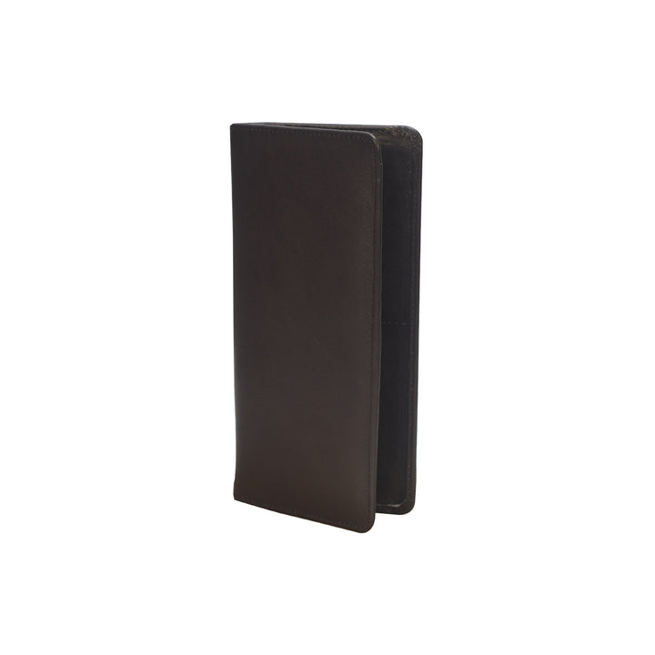 Black leather wallet on a white background
