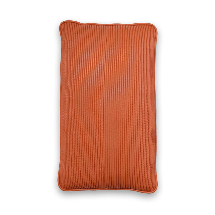 Orange rectangular cushion on a white background