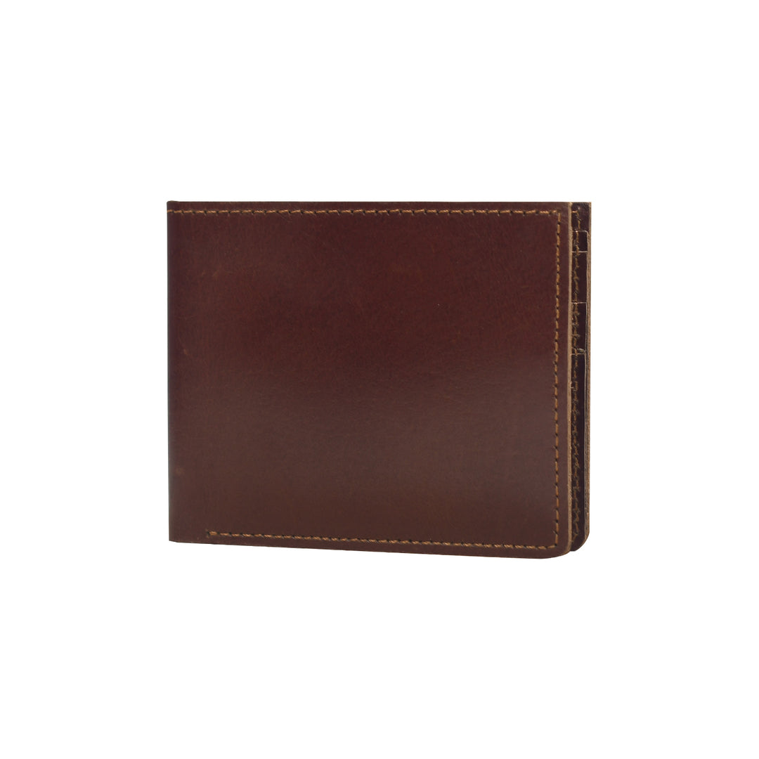 Brown leather wallet on a white background