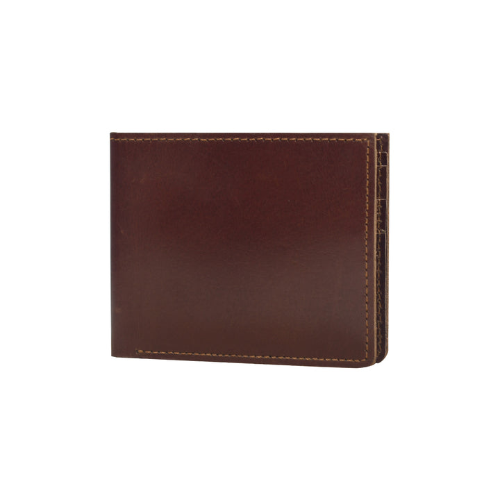 Brown leather wallet on a white background