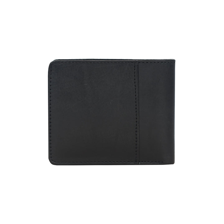 Black leather wallet on a white background