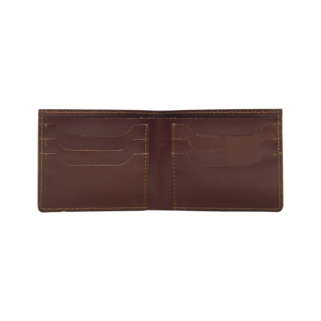 Brown leather wallet on a white background