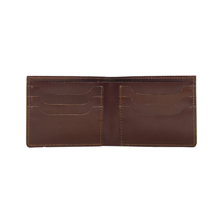 Brown leather wallet on a white background