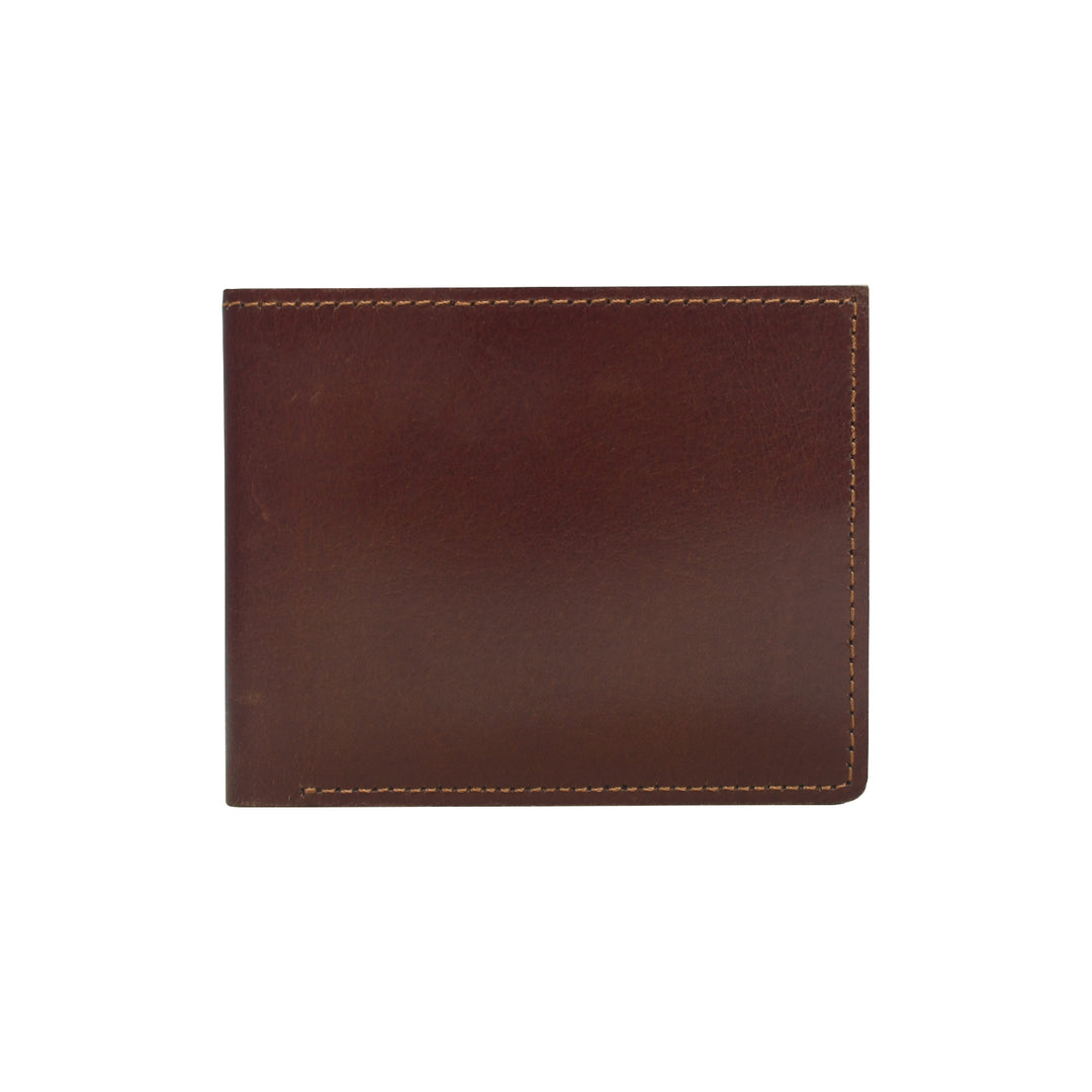 Brown leather wallet on a white background