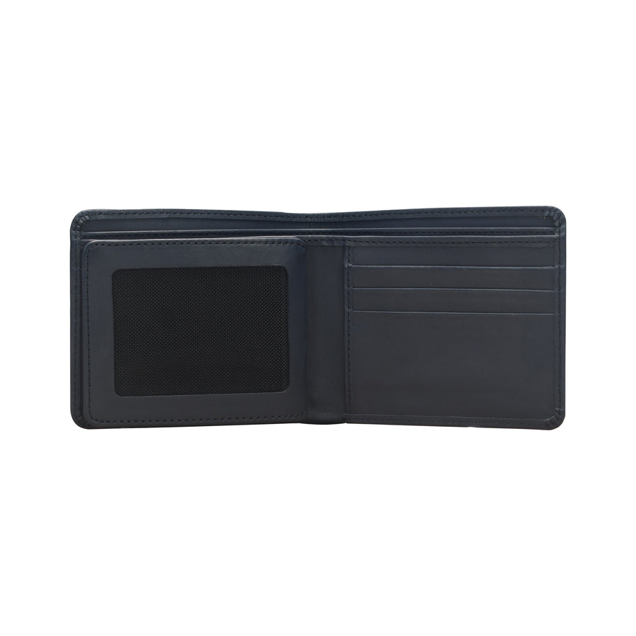 Premium Handmade Genuine Leather Slim Bifold Wallet with ID Window – Classic Black