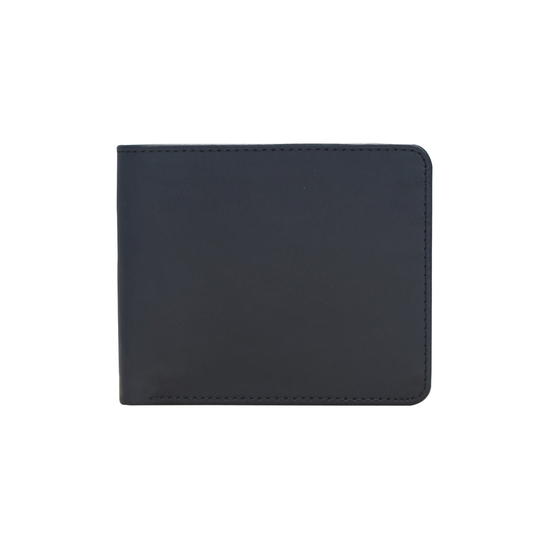 Black leather wallet on a white background