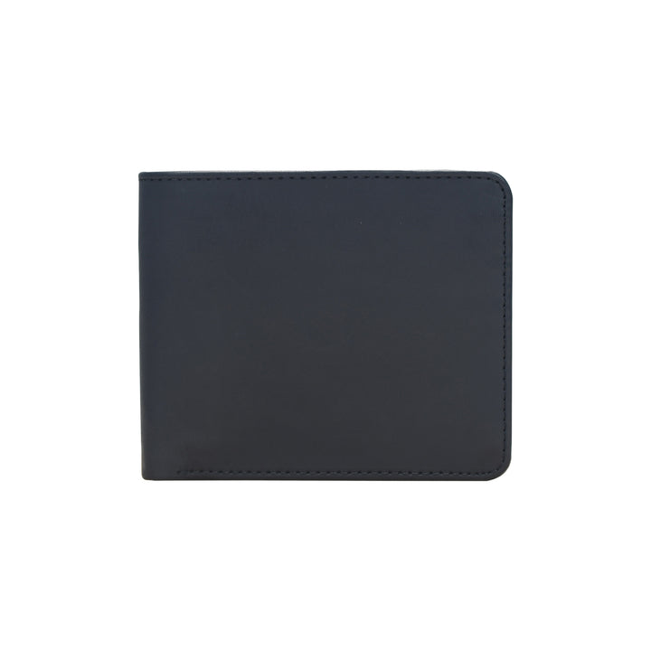 Black leather wallet on a white background