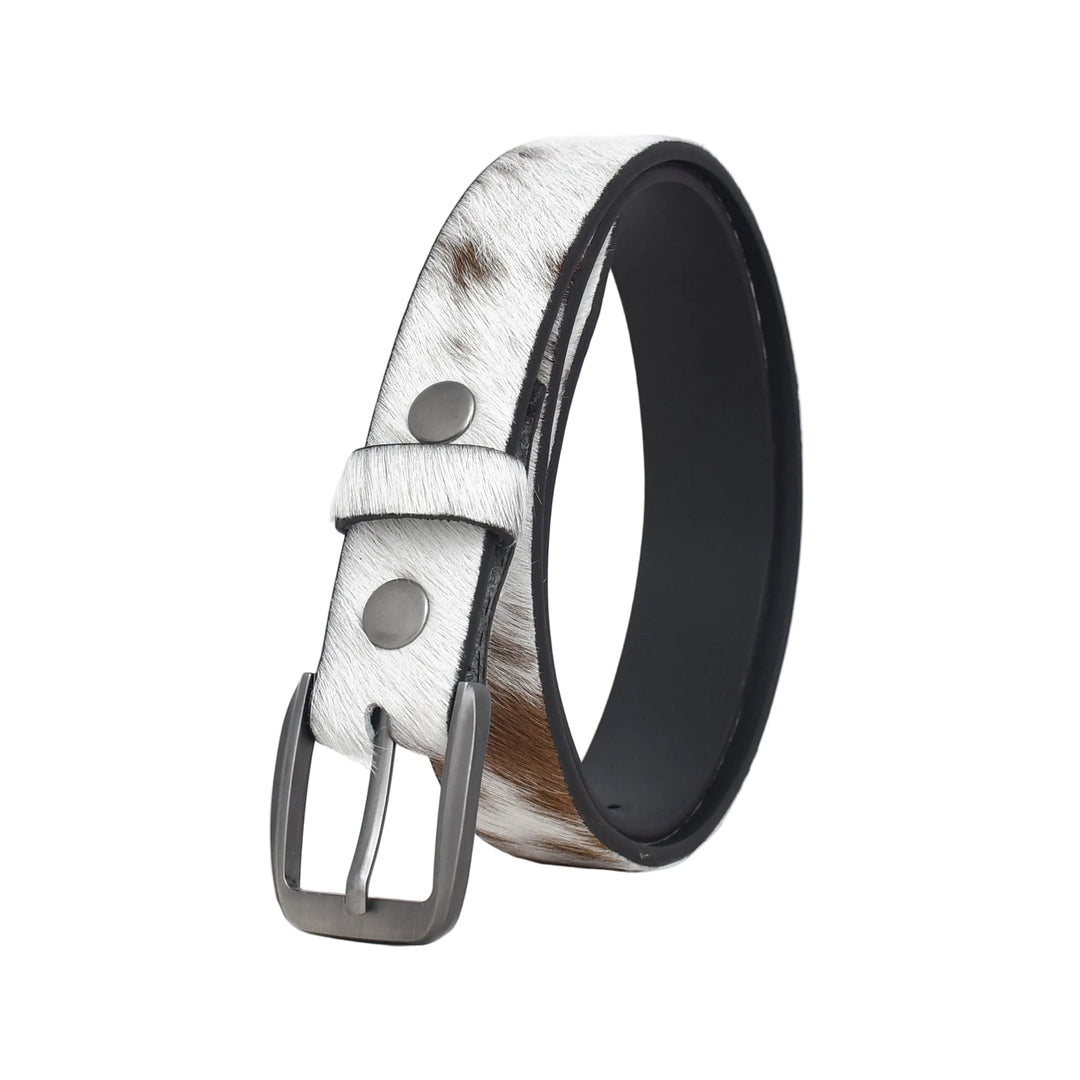 Belt with white and brown pattern on a white background