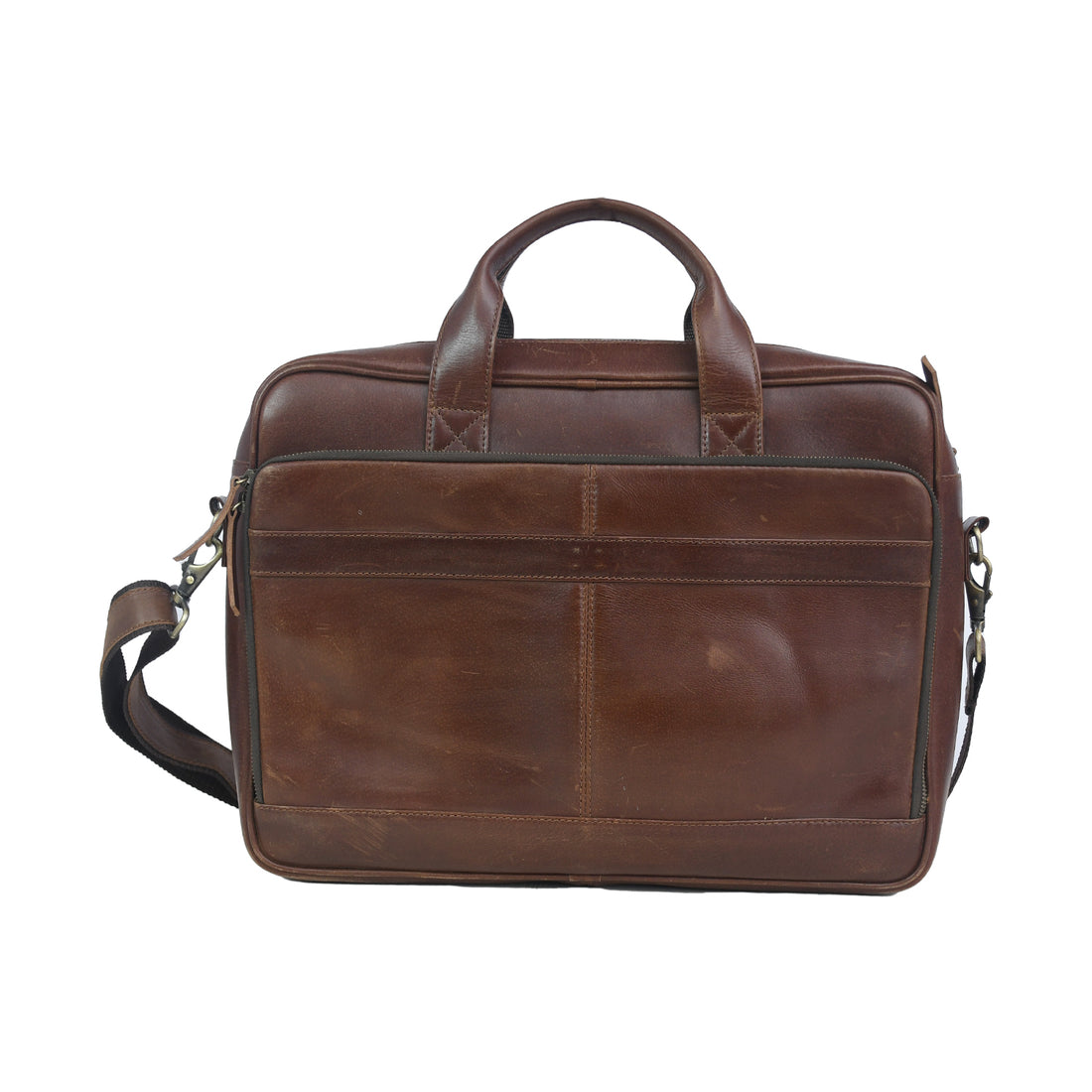 Vintage Brown Genuine Leather Laptop Bag – Executive Office Briefcase