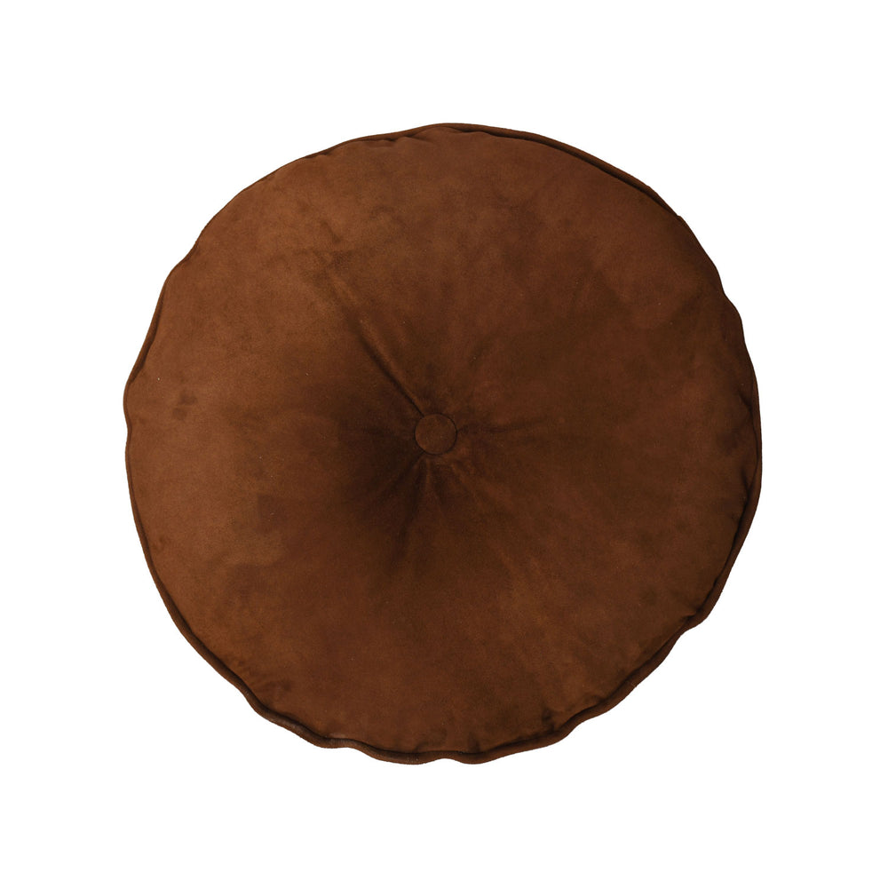 Brown round cushion on a white background