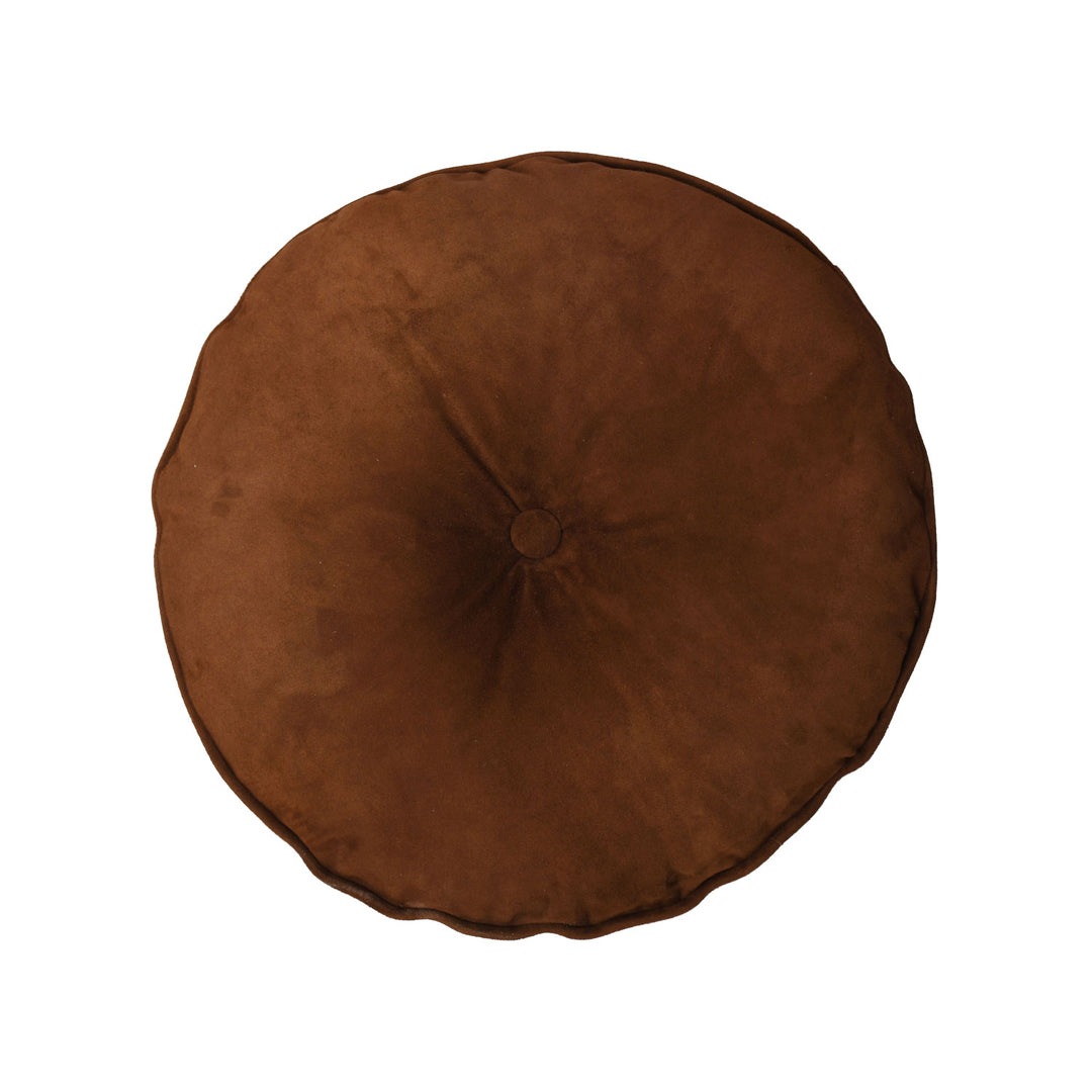 Brown round cushion on a white background